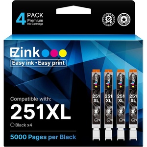 image:imageEZ Ink Compatible Ink Cartridge Replacement for Canon CLI251XL CLI 251 XL to use with PIXMA MX922 MG5520 MG7120 MG6320 MG6620 MG5620 IX6820 IP8720 PrinterBlack 4 Pack