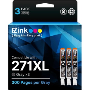 image:imageEZ Ink Compatible Ink Cartridge Replacement for Canon CLI271XL CLI 271 XL Compatible with PIXMA TS8020 TS9020 MG7720 Printer Gray 3 Pack